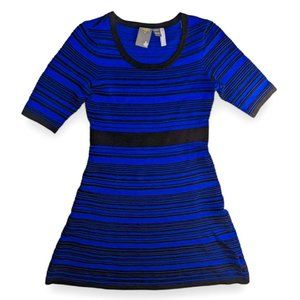 Taylor A Pea In The Pod Maternity Royal Blue Black Stripe Stretch Knit Dress S